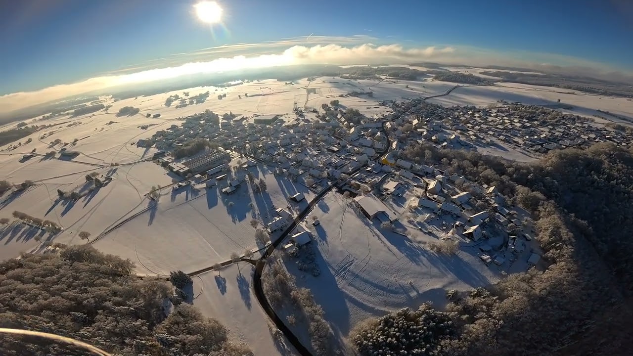 Mahlstetten im Winter FPV Drohnenflug
