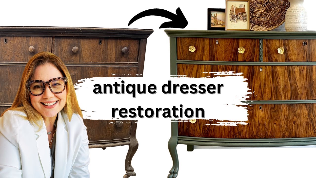 Repairing Walnut Veneer and Save an Antique Dresser! | How to Use Odie's Oil #odiesoil
