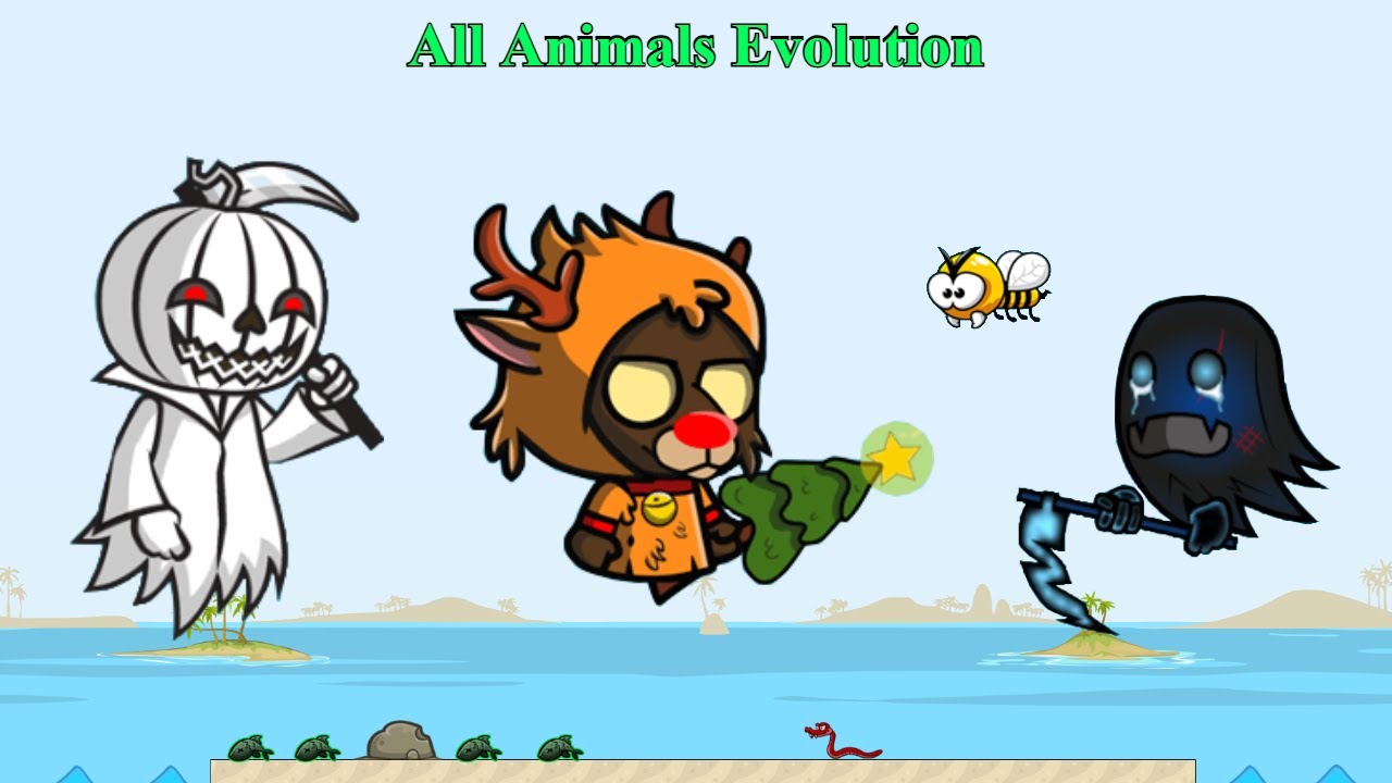 All Animals Evolution With Xmas Reaper Phantom Pumpkin & Crybaby Ghostly (EvoWorld.io)