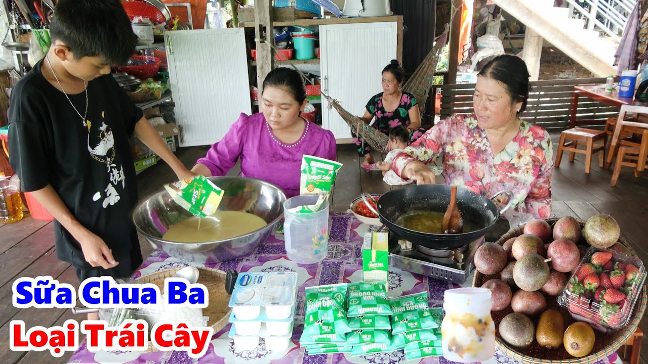 Hai Thím Cháu Mát Tay Quá Vừa Làm Là Có CHỊ Ở MỸ | Đặt Liền 300 HỦ SỮA CHUA Ba Loại Trái Cây/ #NSĐQ