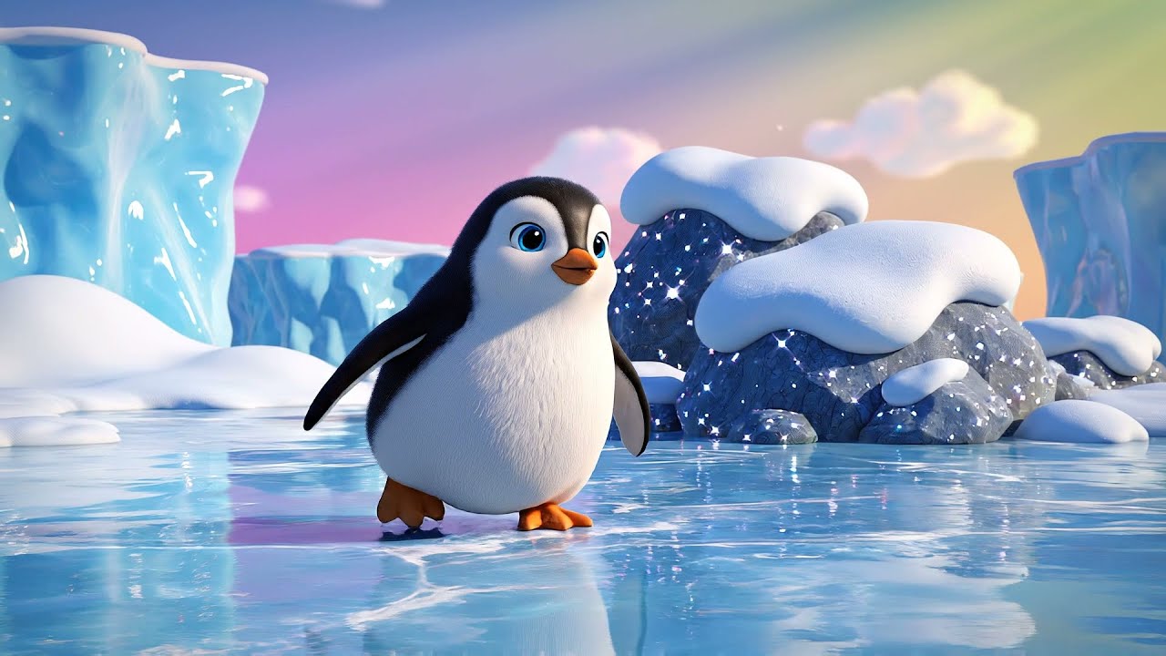 Minecraft Baby Penguin Slid Across Blue Ice AV1 | Kids Songs & Nursery Rhymes