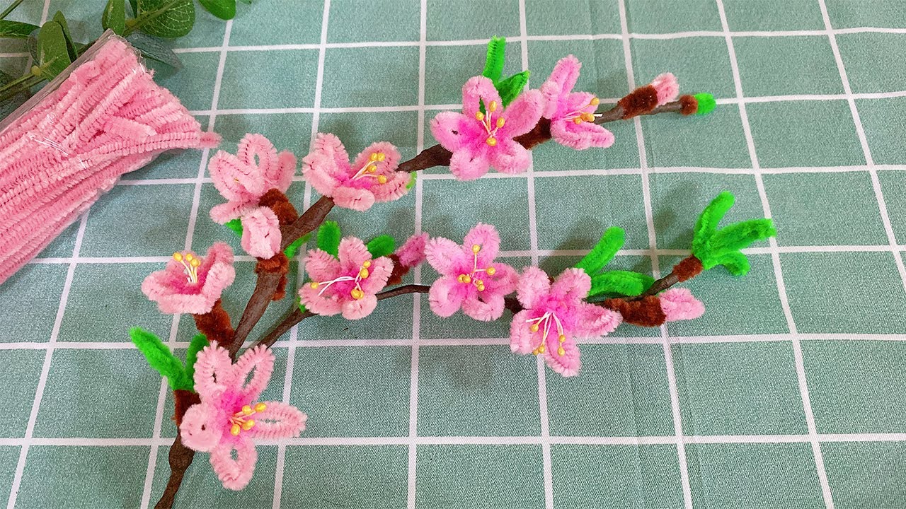 How To Make blossom Pipe Cleaner flower - Peach blossom Pipe Cleaner Flower Tutorial