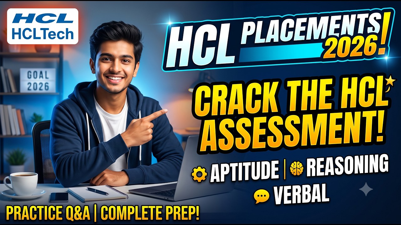🔥 HCL Placements Practice Questions | Aptitude + Reasoning + Verbal Q&A | HCL Assessment prep 2025
