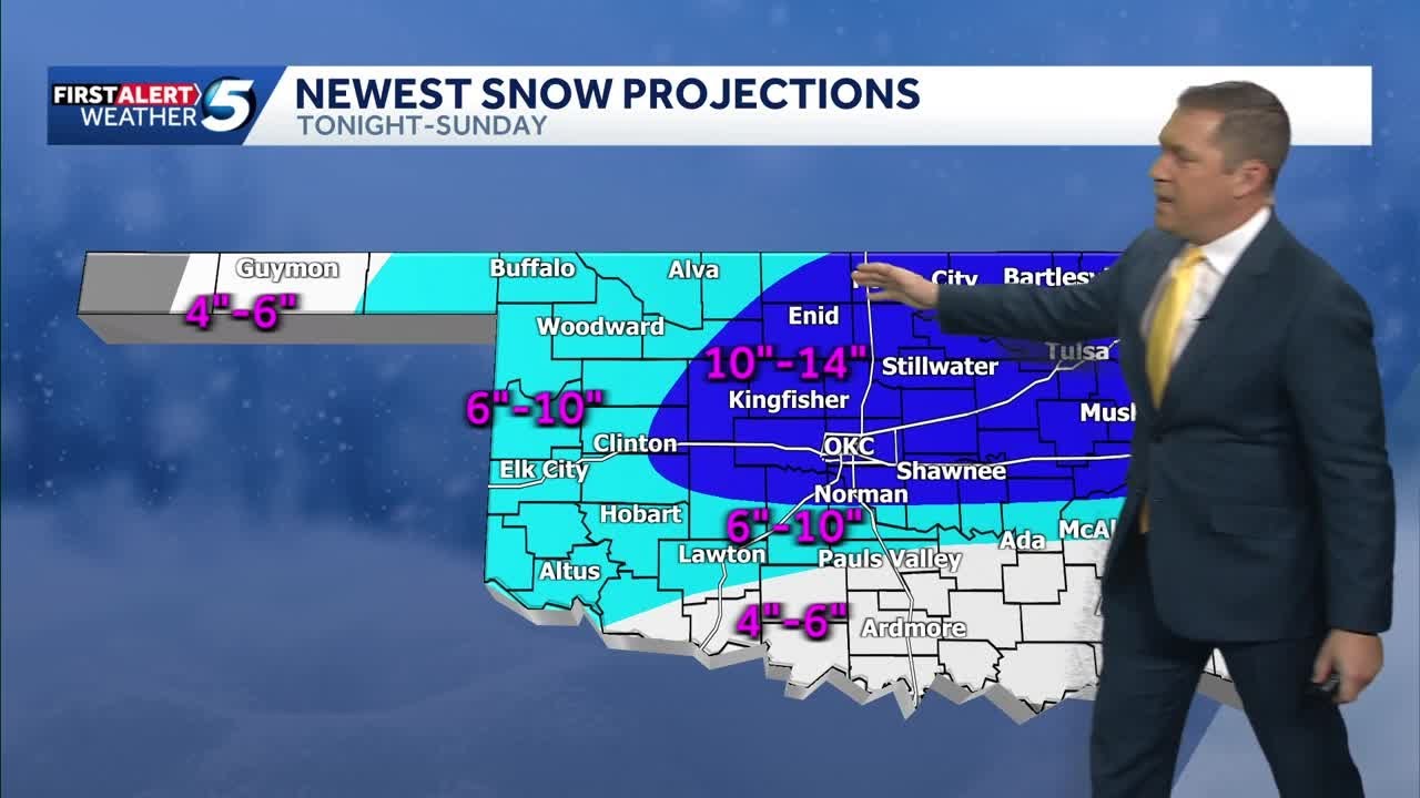 Oklahoma Winter Storm Update: Breaking down the newest snowfall projections