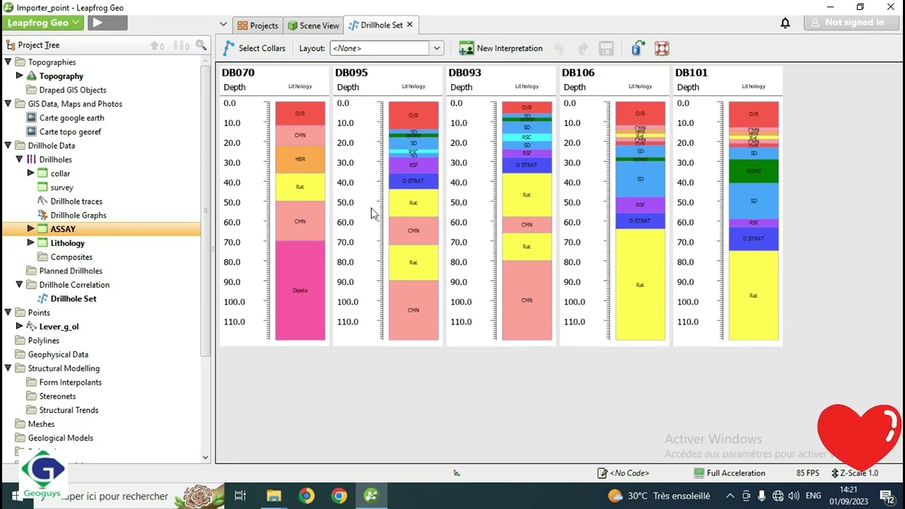 Leapfrog geo: Correler les Forages