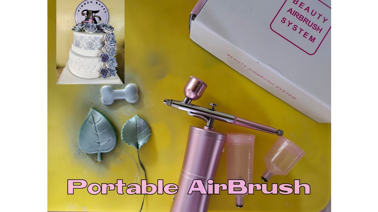 Unboxing Portable Airbrush and using it for the first time!| Kinnah Bakes | 2021