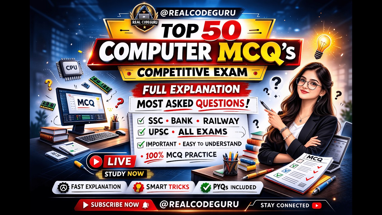 Top 50 Computer Mcq's | Competitive exam | Full Explanation | Most asked question|