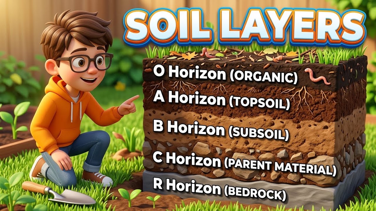 Layers of Soil! 🌱 Soil Horizons: Topsoil, Humus & Bedrock Explained!
