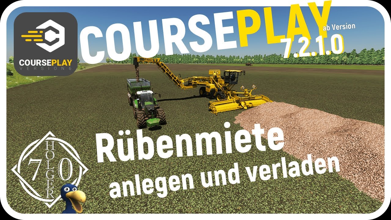 PC LS22 Courseplay Rübenmiete anlegen und verladen