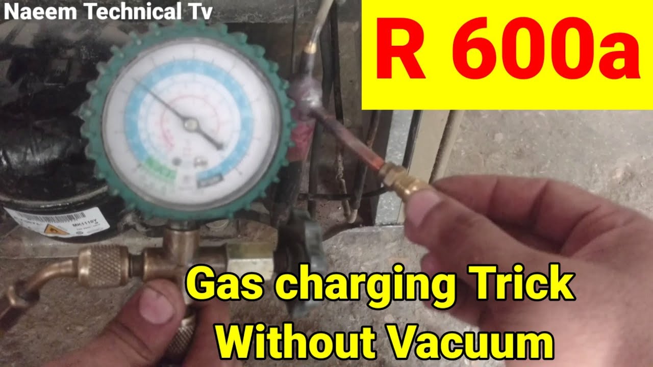 R600 gas charging without vacuum