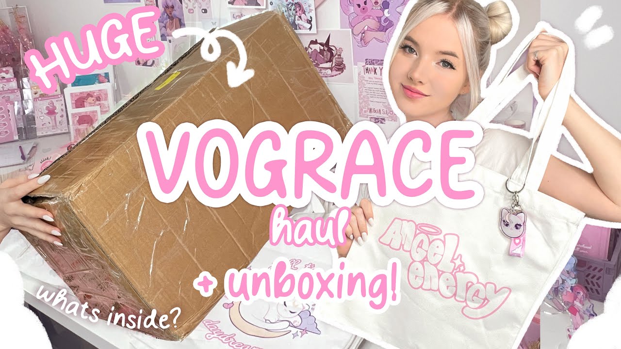 unbox a HUGE vograce haul with me! ♡ keycharms, tote bags, notebooks, washi tapes ♡ studio vlog