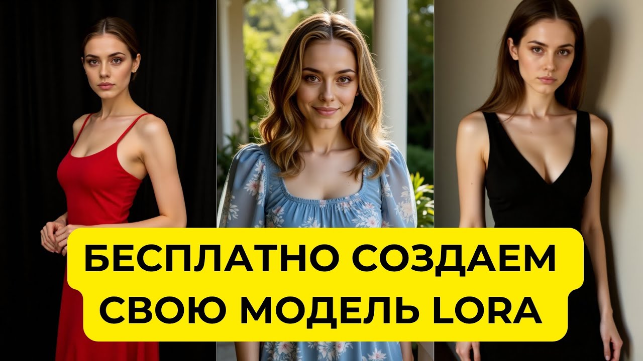 Как создать СВОЮ LoRA БЕСПЛАТНО и быстро! Пошаговый гайд с примерами
