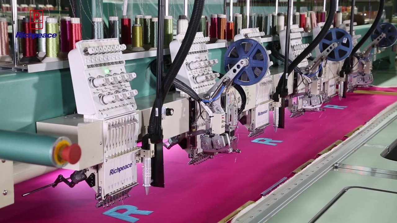 Getonagain 6 heads Embroidery Machine with 3 Laser Cutting Device