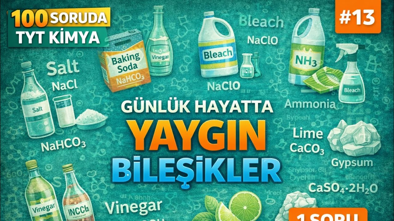 13 ) Günlük Hayatta Kullanılan Yaygın Bileşikler - 100 Soruda TYT KİMYA Tekrar 