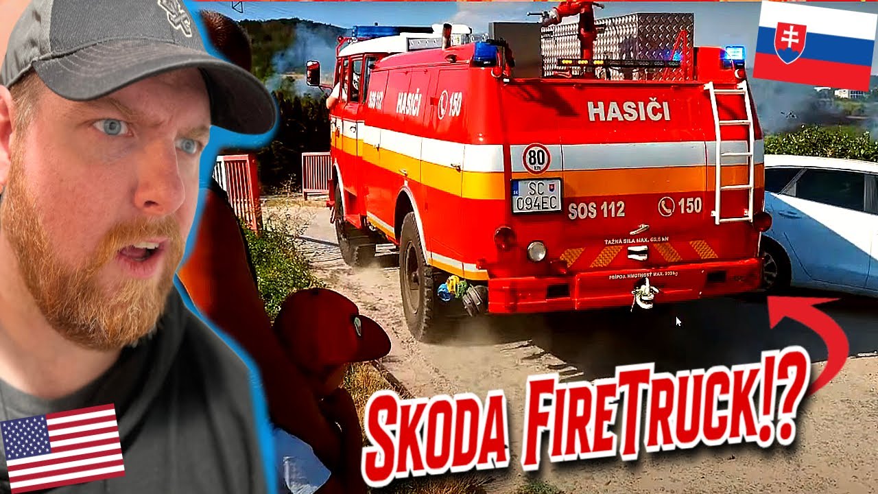 American Reacts to Fast Wildfire Response in Slovakia - Awesome Trucks!