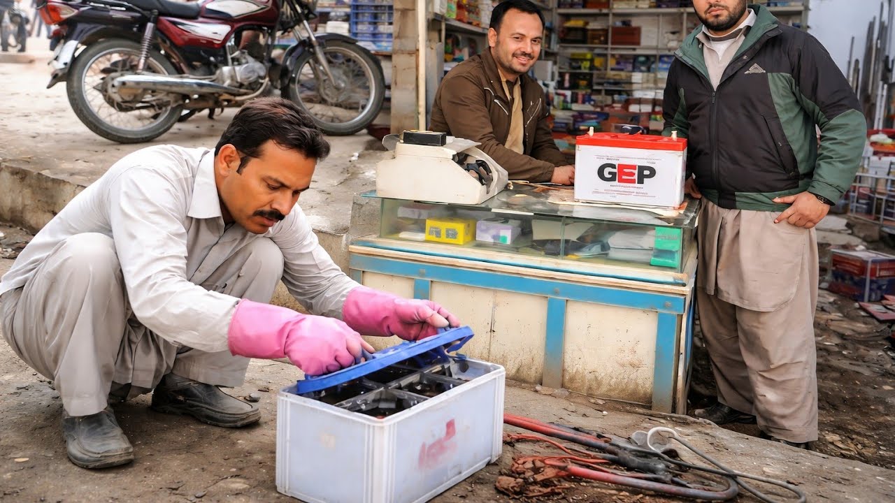 Amazing Car Battery Repair Process |  Street Workshop
