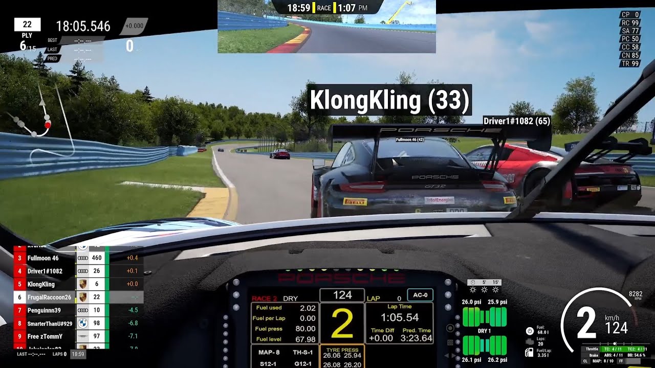 Assetto Corsa Competizione Multiplayer - POV Highlights At Watkins Glen | Chaotic Race Start