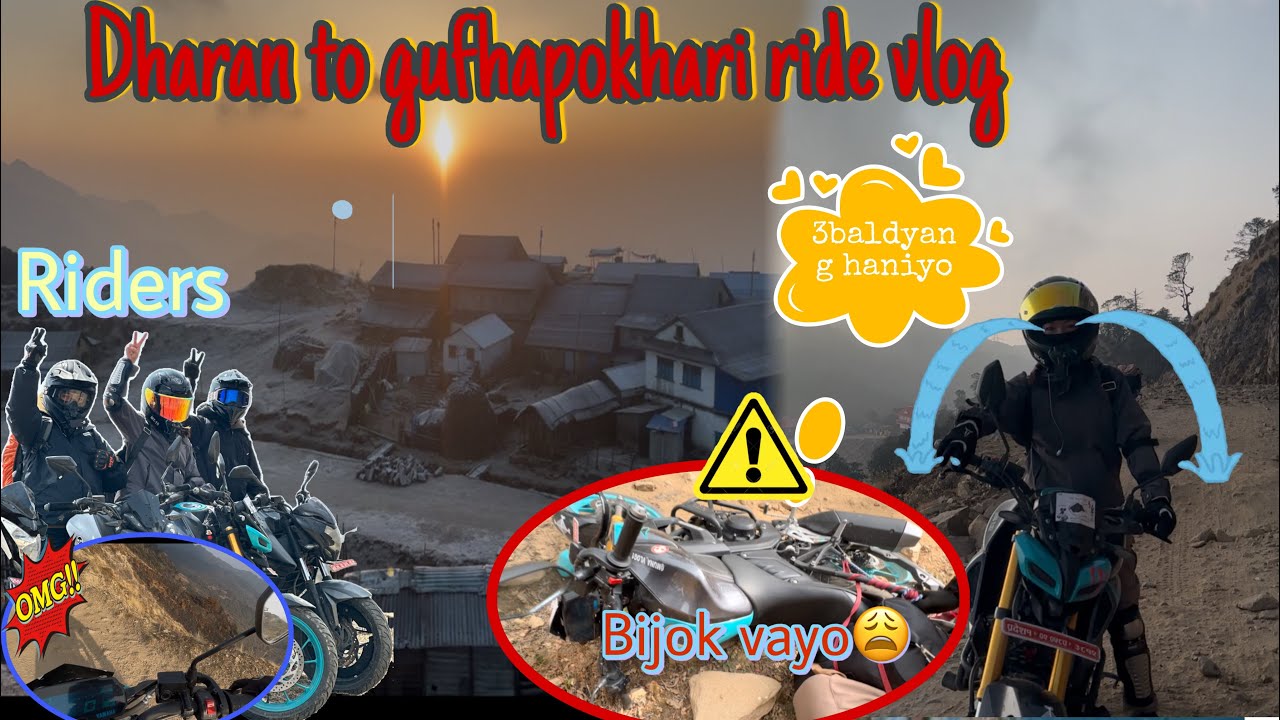 Dharan to gufhapokhari ride vlog bijok gari pugiyo😭😪me singal lady 3 brothers#munavlog1 #ladyrider