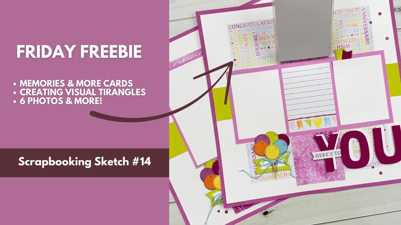 Sketch #14 | Memories More Cards on a 12 X12 Layout| Friday Freebie Sketch