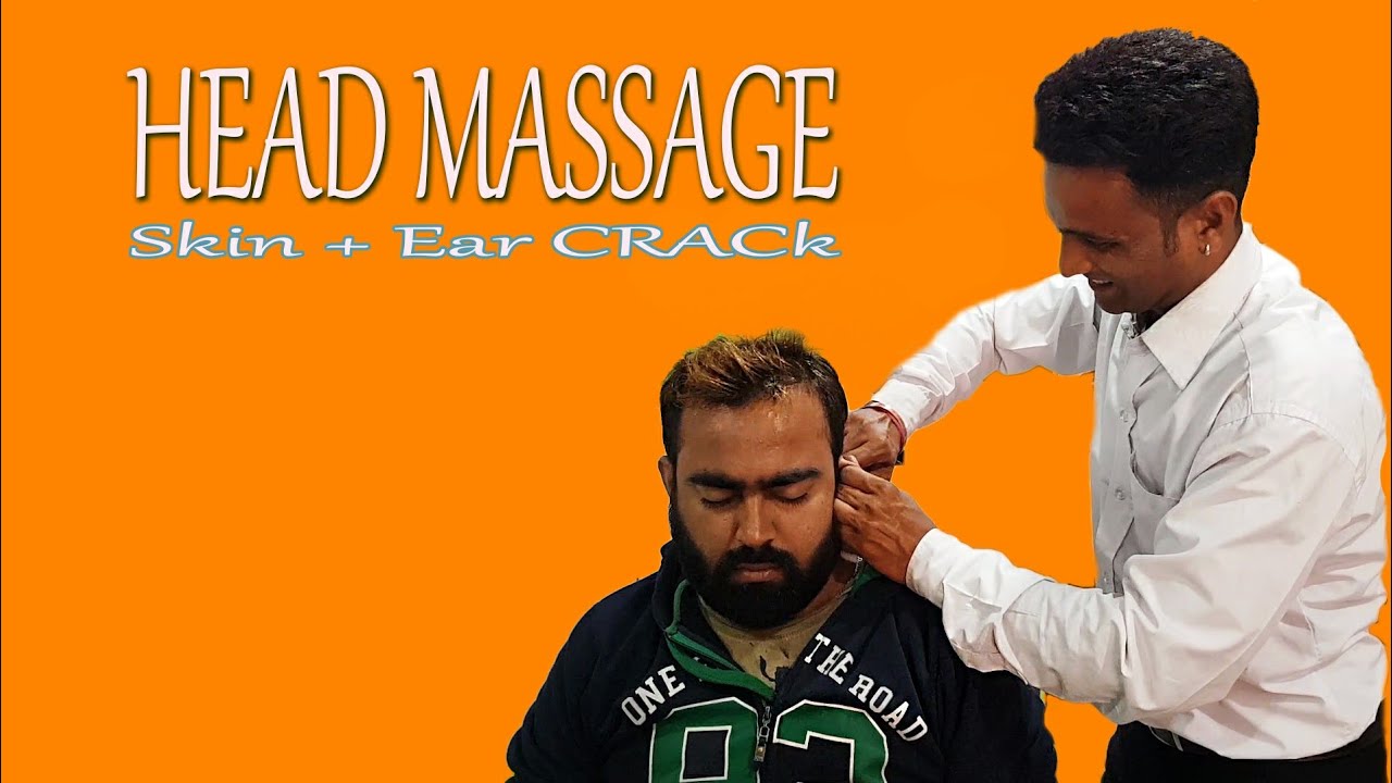Vector Head massage by Skin cracker with neck crack