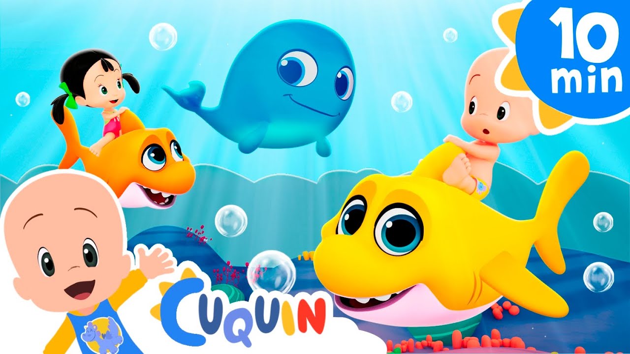 Five Baby Sharks | Cleo & Cuquin | Kids