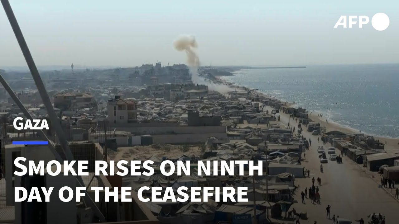 Smoke rises over central Gaza as Israel and Hamas accuse each other of breaching truce | AFP