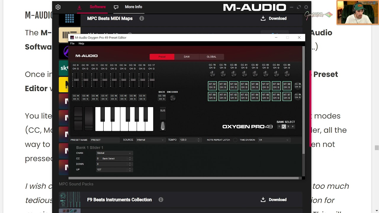 Oxygen Pro Preset Editor - [M-Audio Software Manager]