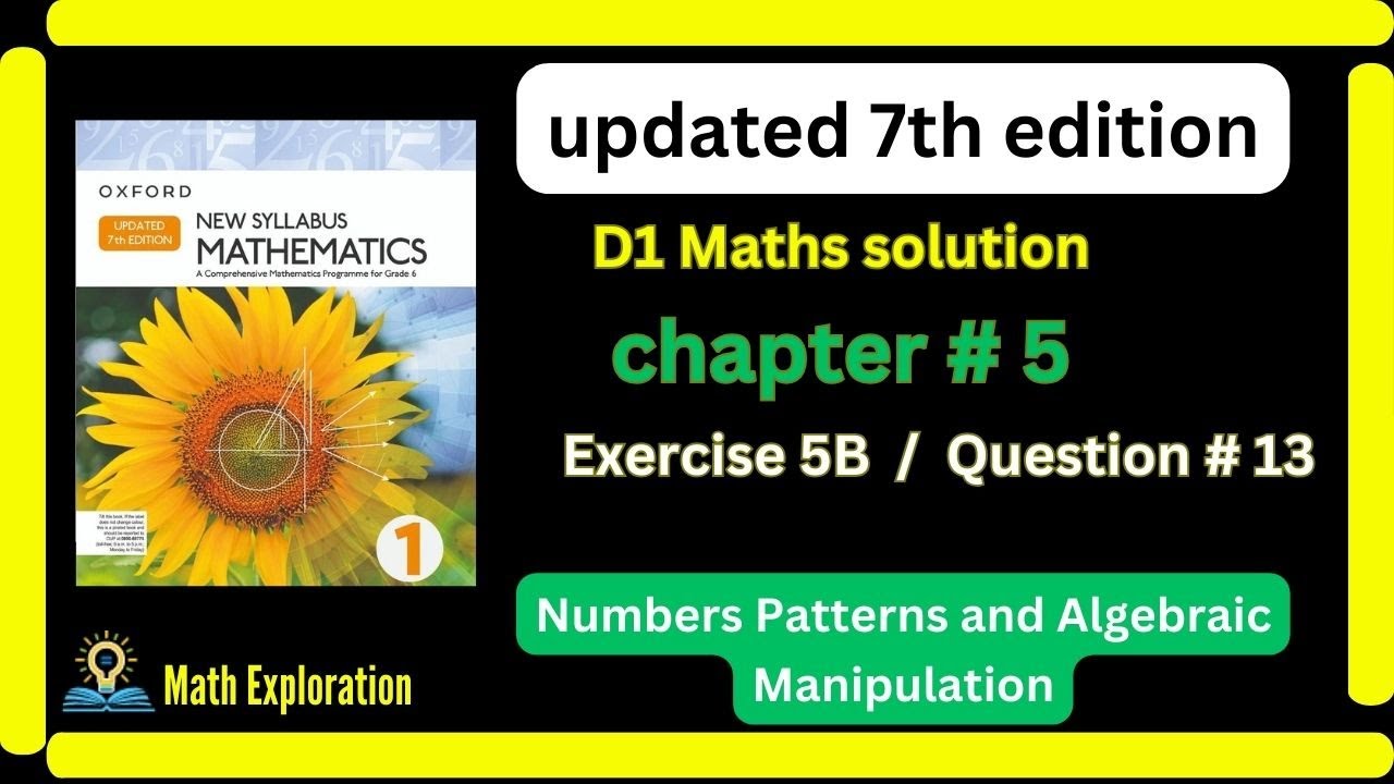 Exercise 5B question no 13/ new syllabus mathematics updated 7th edition/@Math Exploration