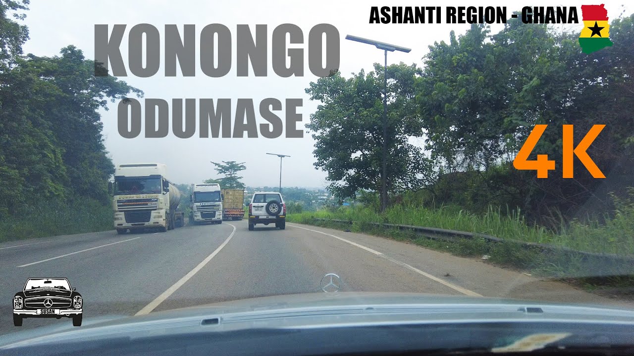 Konongo Odumase Drive in the Ashanti Region of Ghana 4K