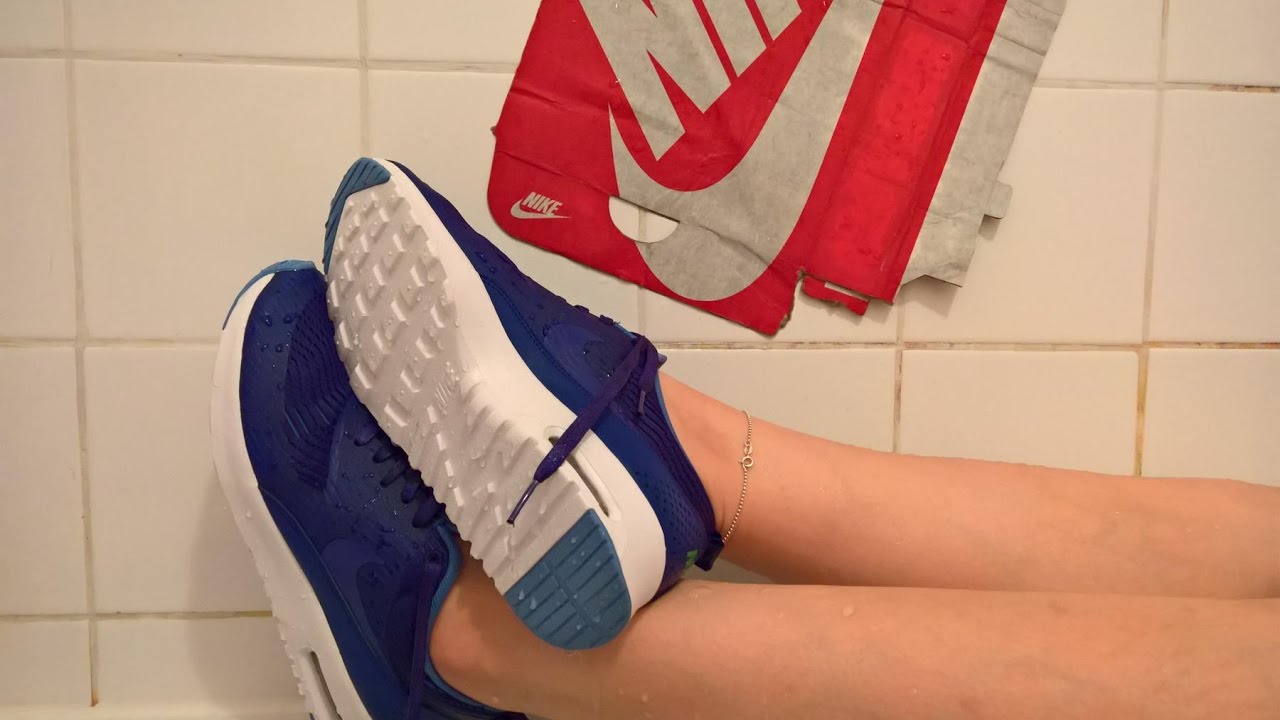 Her brand new Nike Airmax Thea soaked in bath