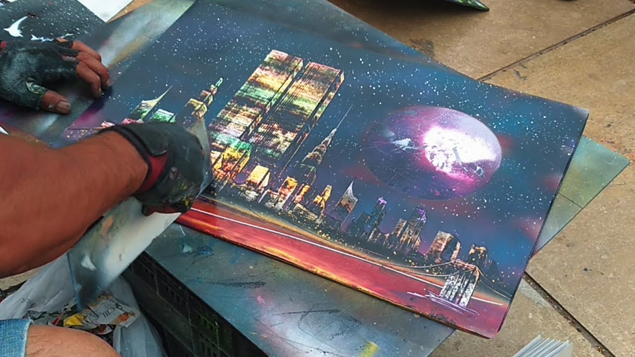 Spray Painting - Cool drawing technique & Amazing street artist