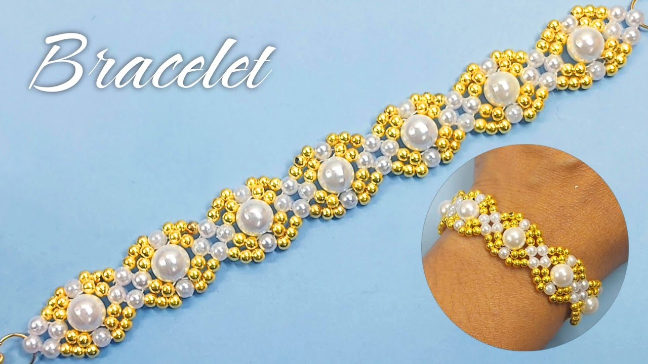 SIMPLE BEADS BRACELET MAKING AT HOME #0156/Easy Handmade Jewellery /HOW TO MAKE PEARL BRACELET