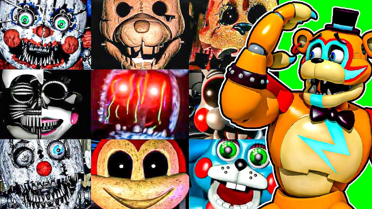 ALL FNAF FAN JUMPSCARES with Circus Baby and Glamrock Freddy
