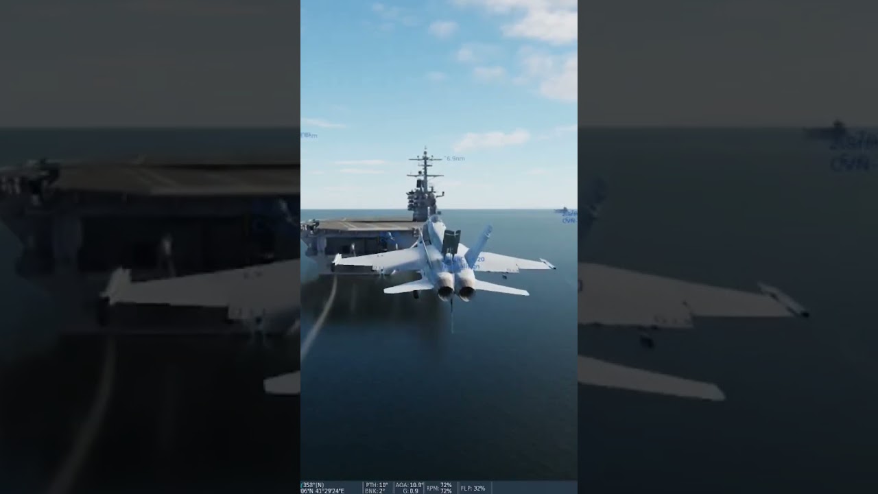 I almost landed on the aircraft carrier in an f-18 hornet plane in Dcs 