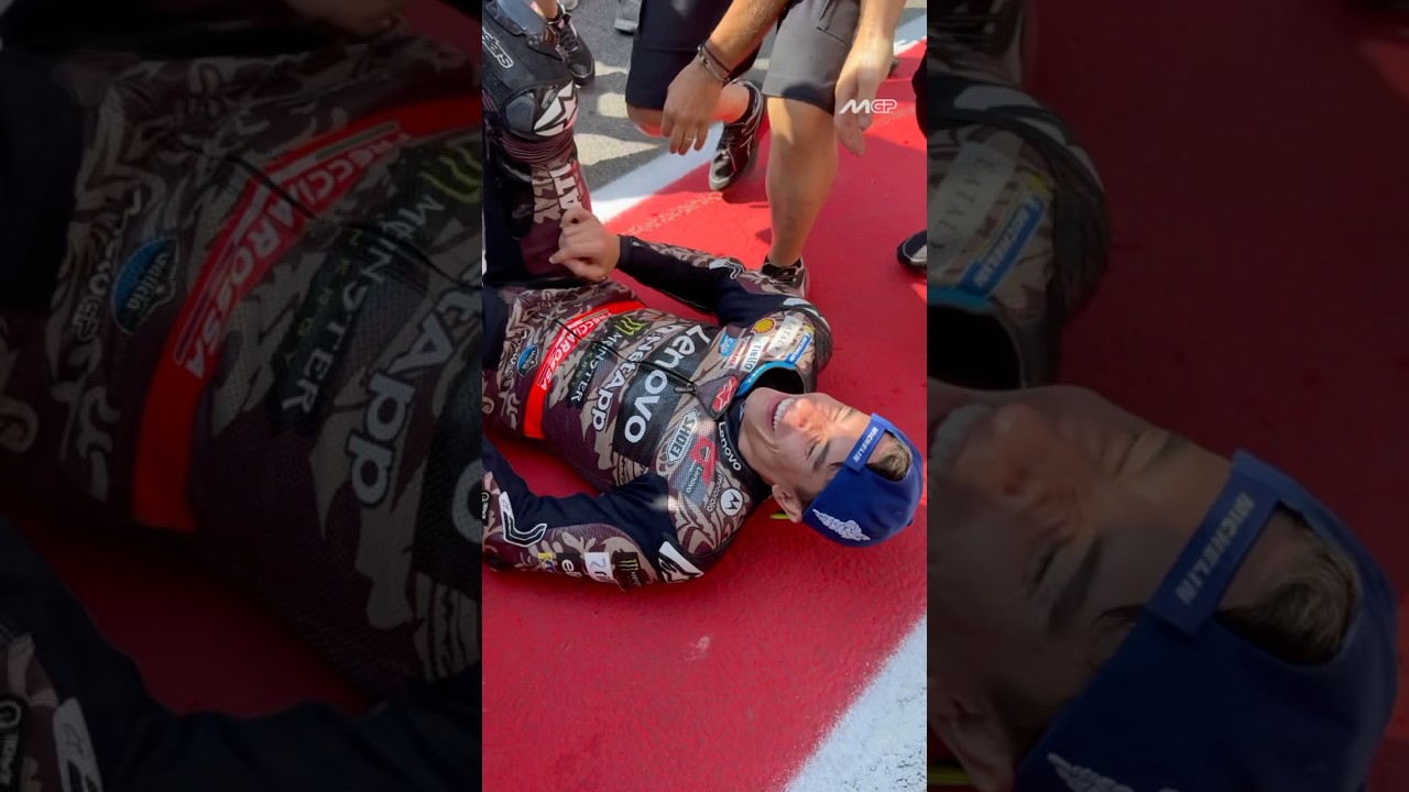 Marc Marquez' WIN celebration crash 💢 #ItalianGP 🇮🇹 #MotoGP #MarcMarquez