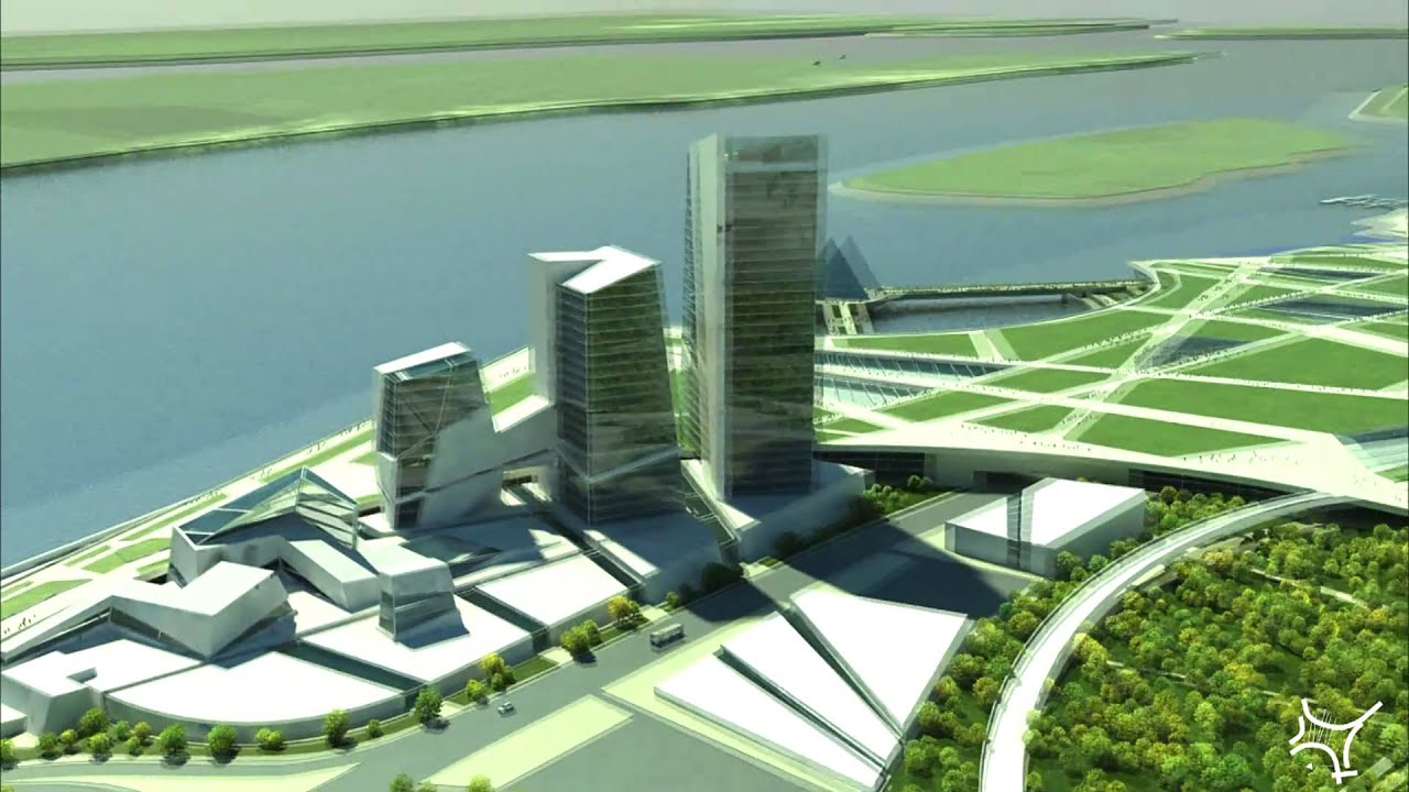 River front city of Surgut. Речной фасад города Сургута