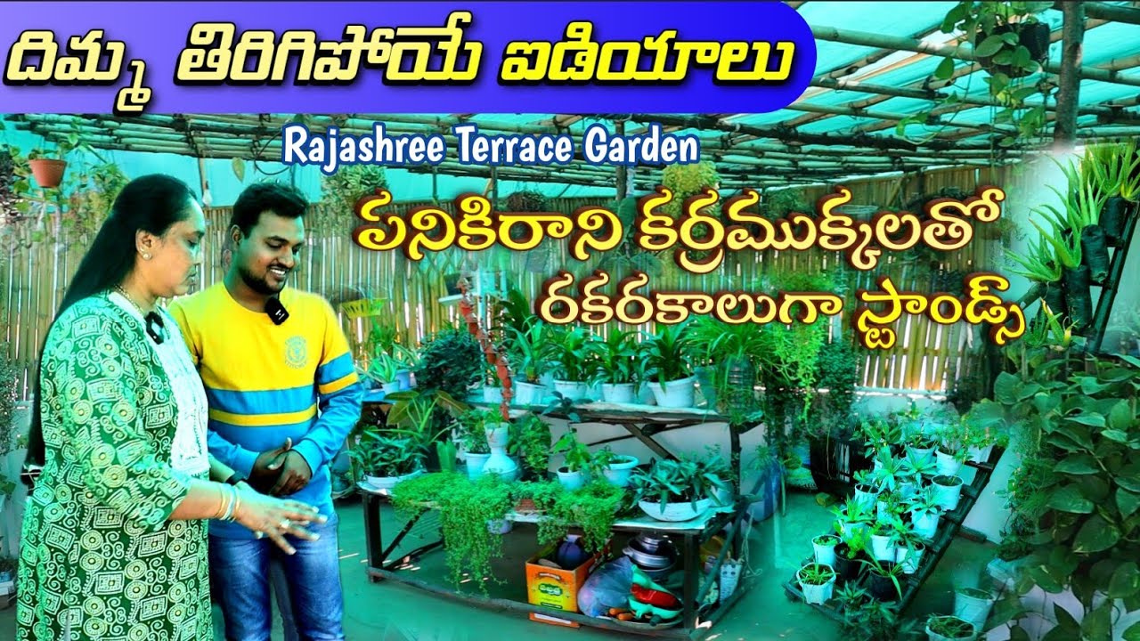 పనికిరాని కర్రముక్కలతో ఇన్ని రకాల స్టాండ్స్ RajaShree Terrace Garden
