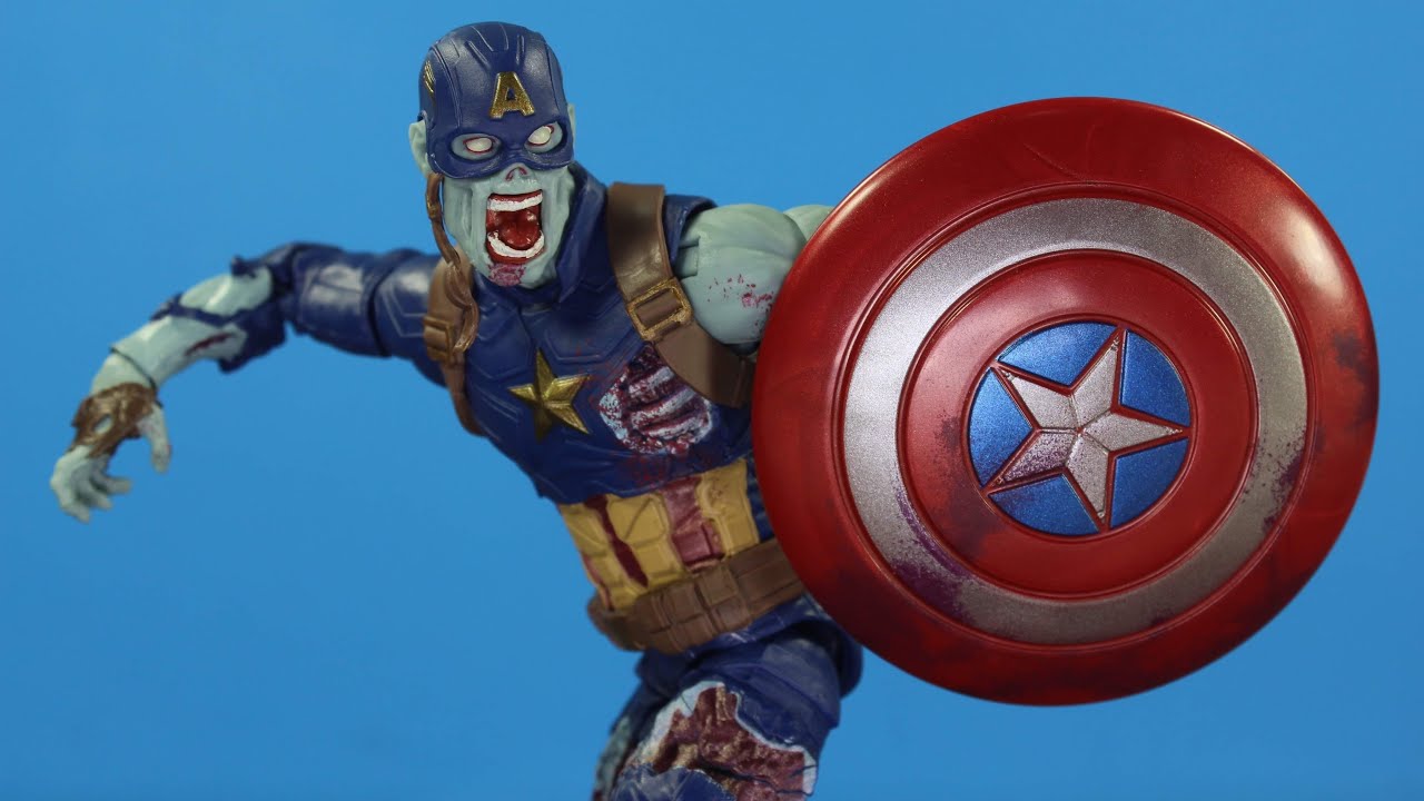 MARVEL LEGENDS ZOMBIE CAPTAIN AMERICA WHAT IF? WAVE (THE WATCHER BAF SERIES) ACTION FIGURE REVIEW