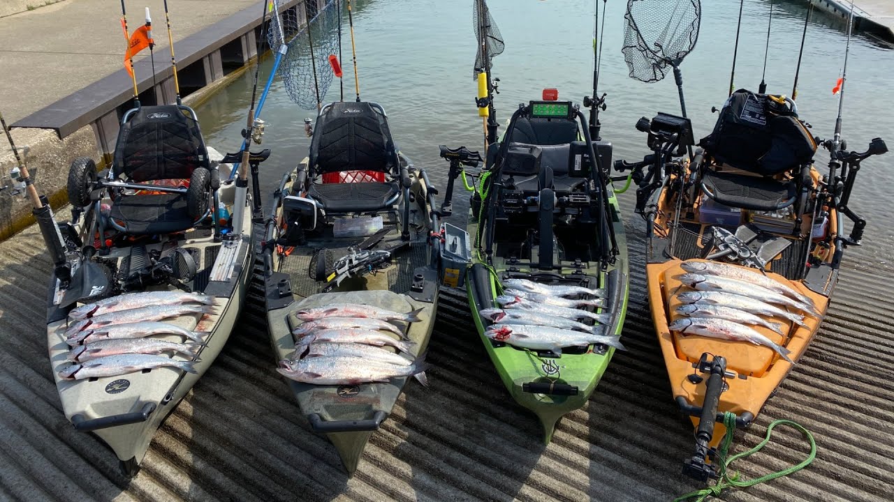 EPIC Kayak Fishing 4-Man Spring Coho Salmon Limit on Lake Michigan