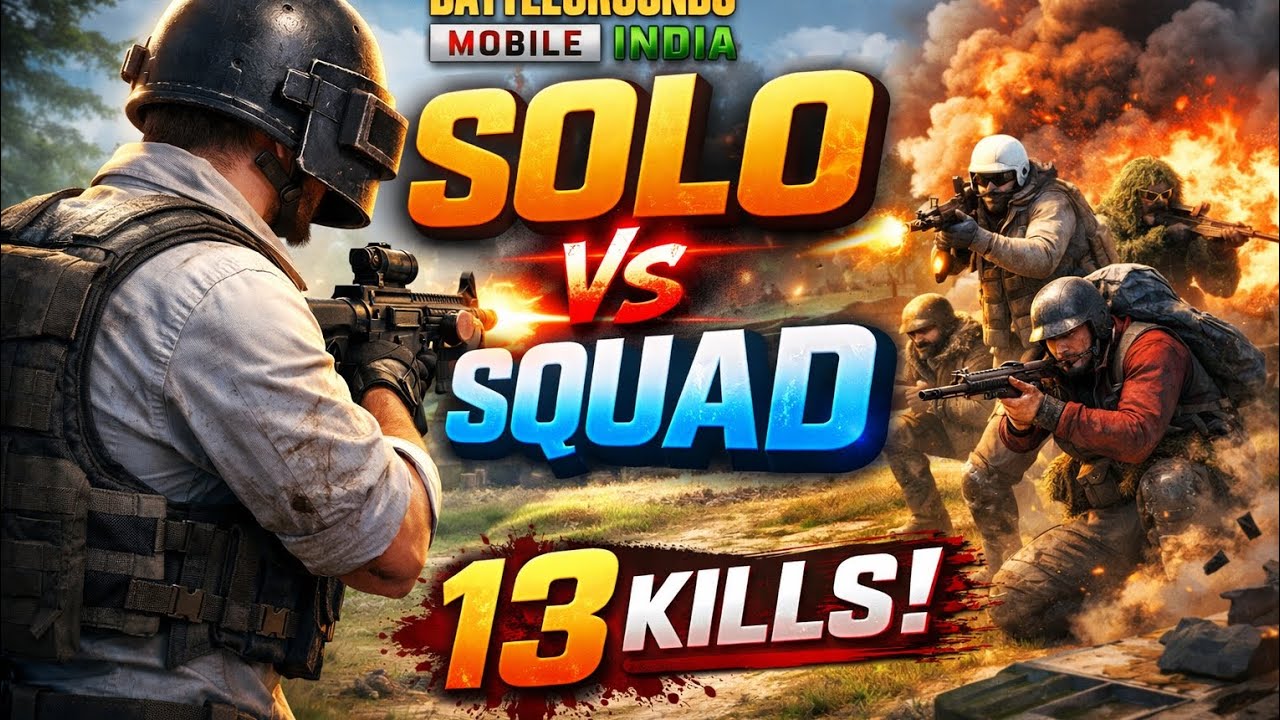 #Video |  BGMI Solo vs Squad (13 Kills) #gaming 