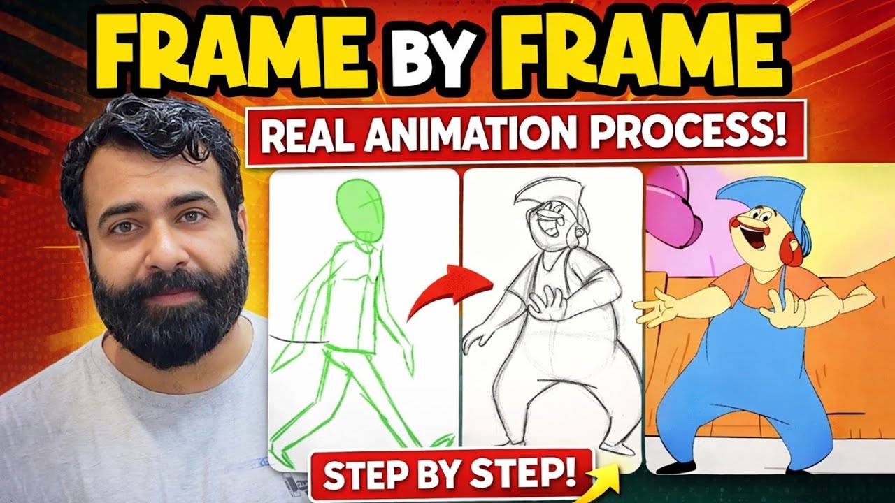 2D Animation Frame by Frame | Real Animation Process Explained