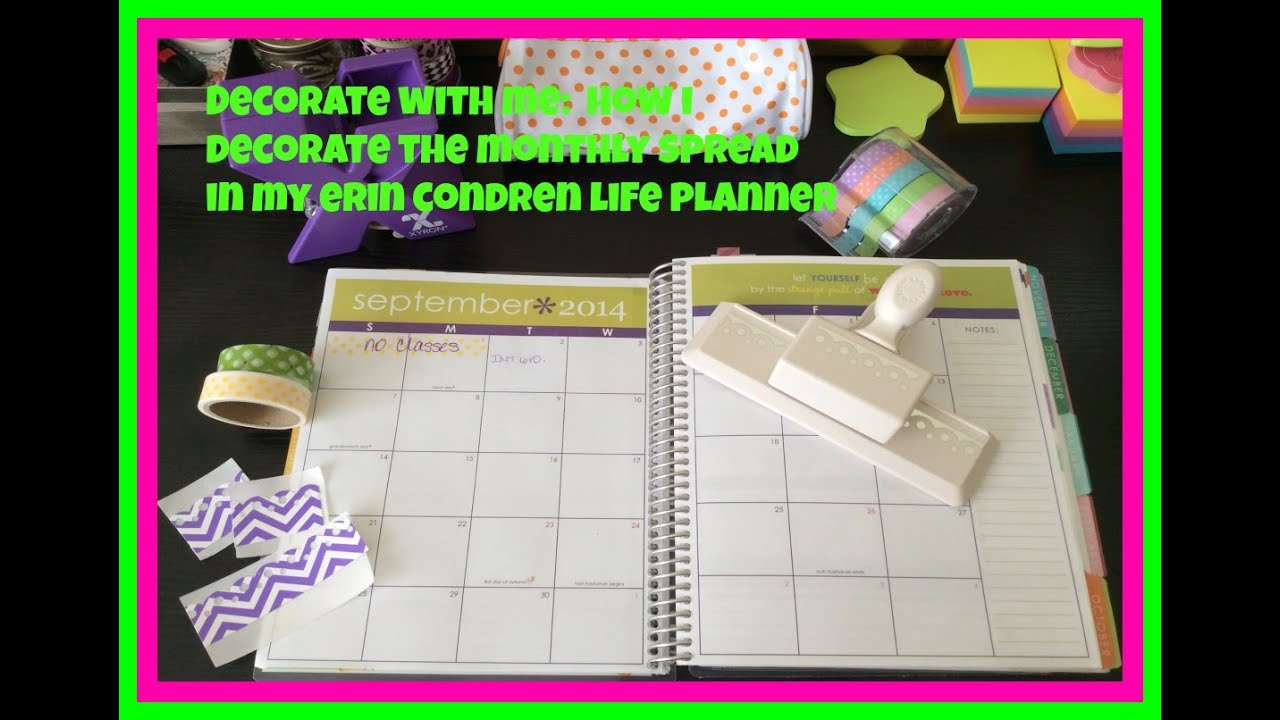 How To: Decorating the Monthly Spread - Erin Condren Planner | Anita Anglin
