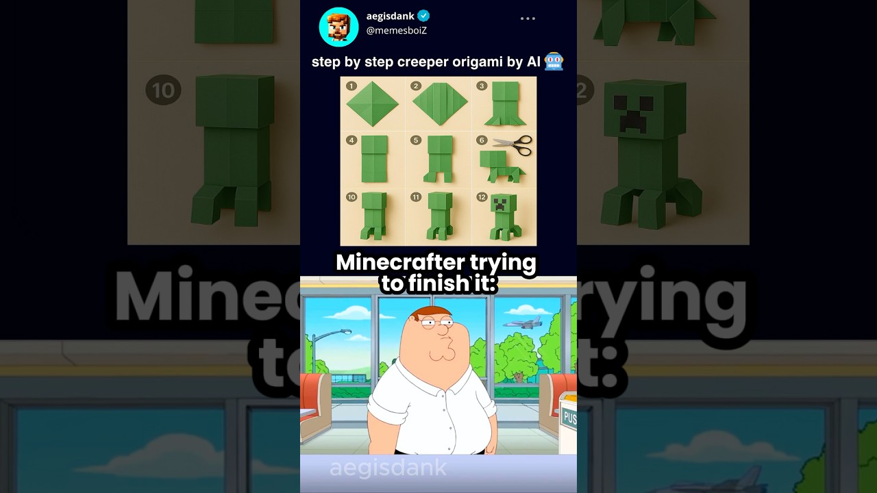 AI Origami Tutorial: How to Make a Creeper&hellip; Kinda 💥😂