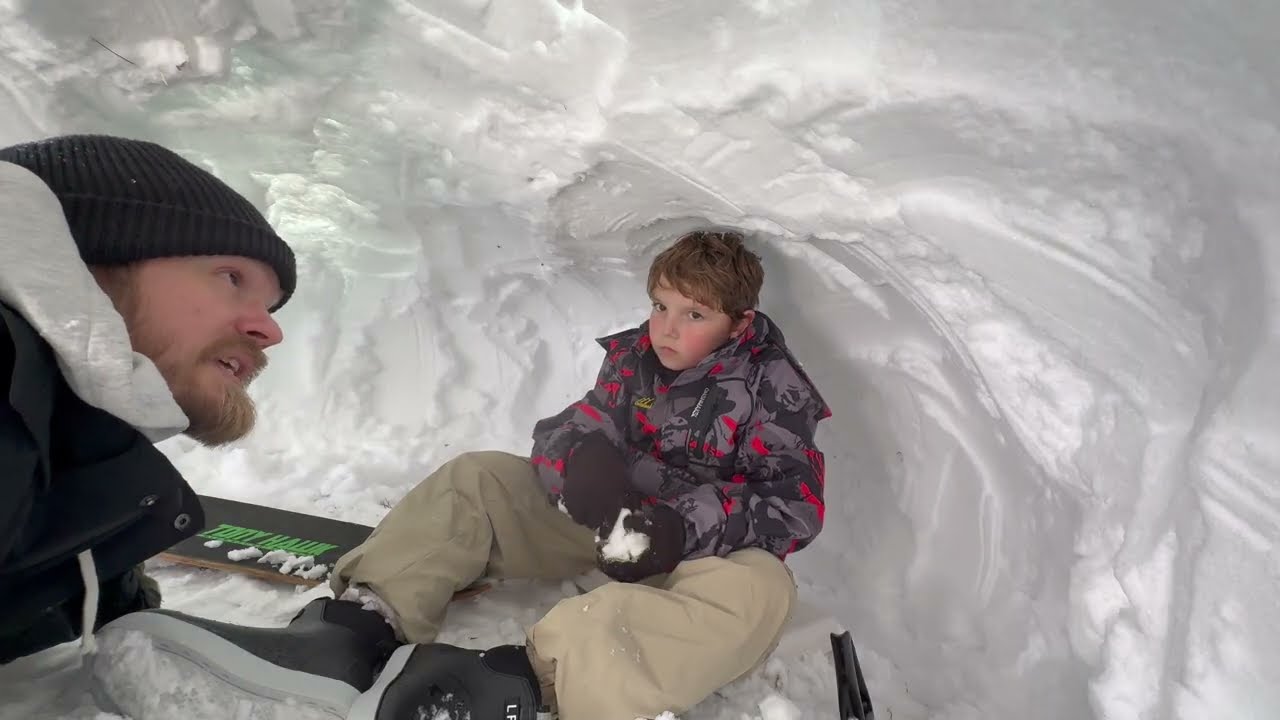 We built a snow cave!
