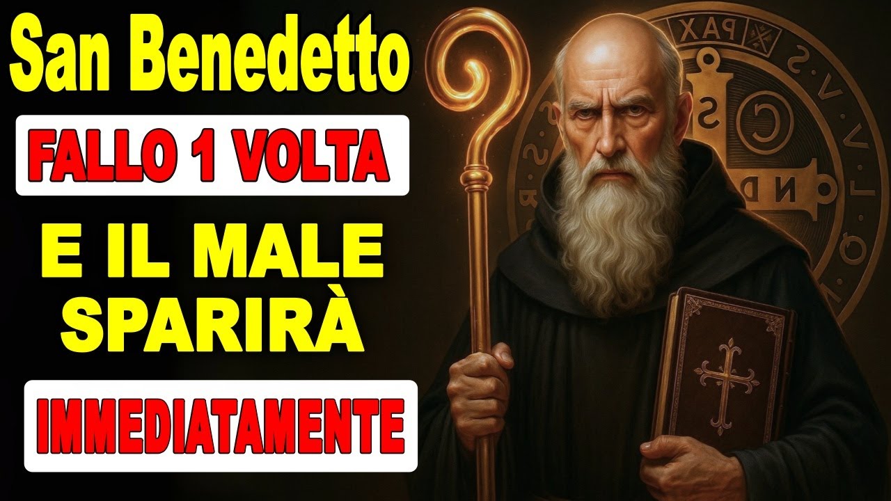 PREGHIERA POTENTE A SAN BENEDETTO PER SPEZZARE MALEDIZIONI, INVIDIA E OGNI ENERGIA NEGATIVA