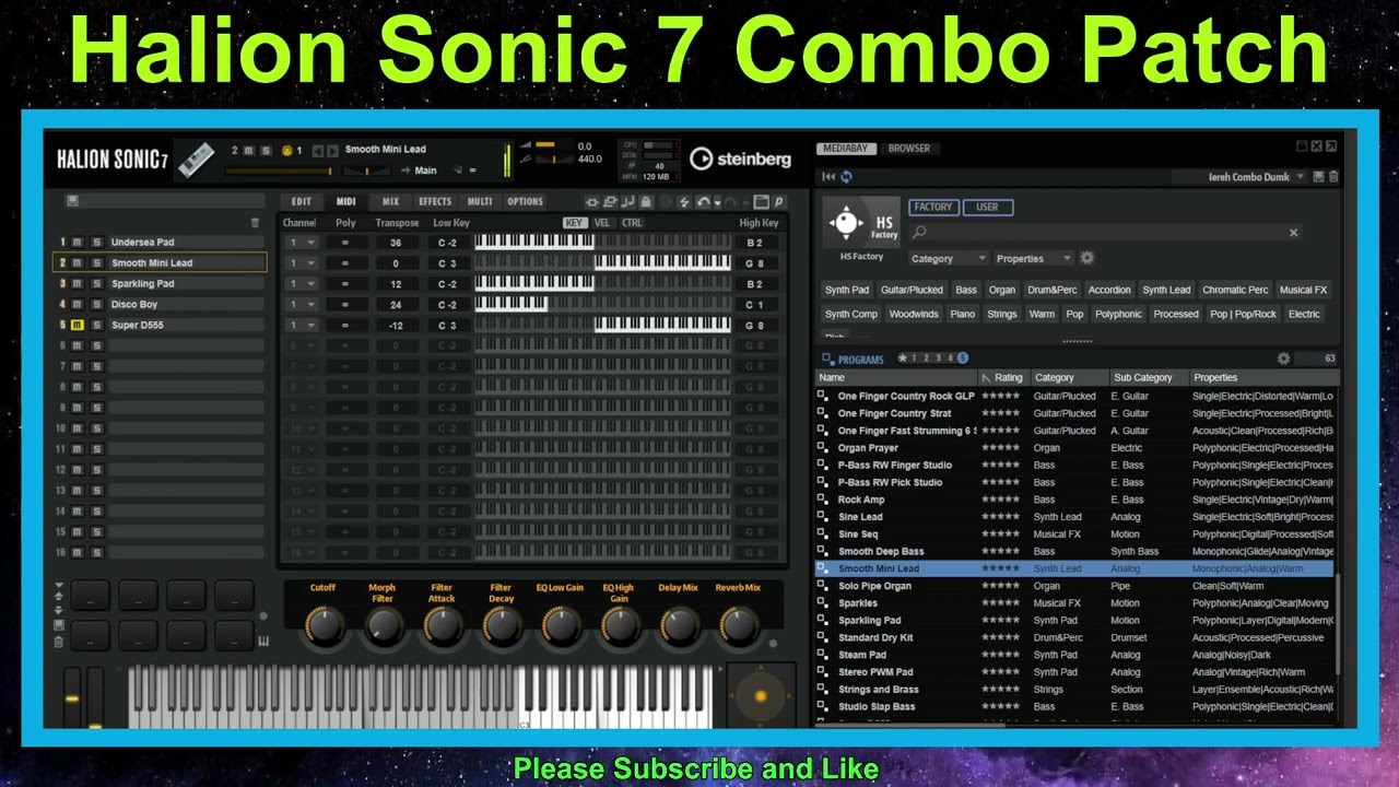 Steinberg Halion Sonic 7 Combo Custom Patch / 