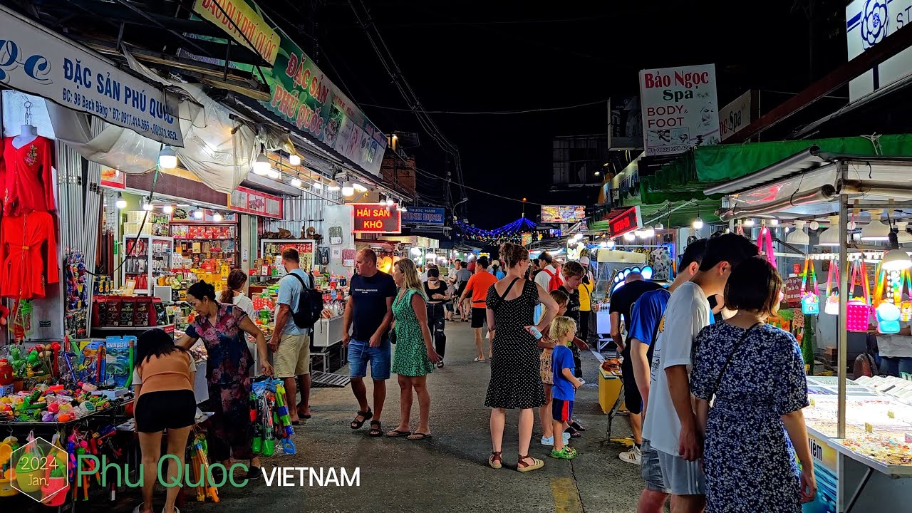 Phu Quoc main Street, from KingKong Mart to Night Market •[4k] Phu Quoc, Vietnam