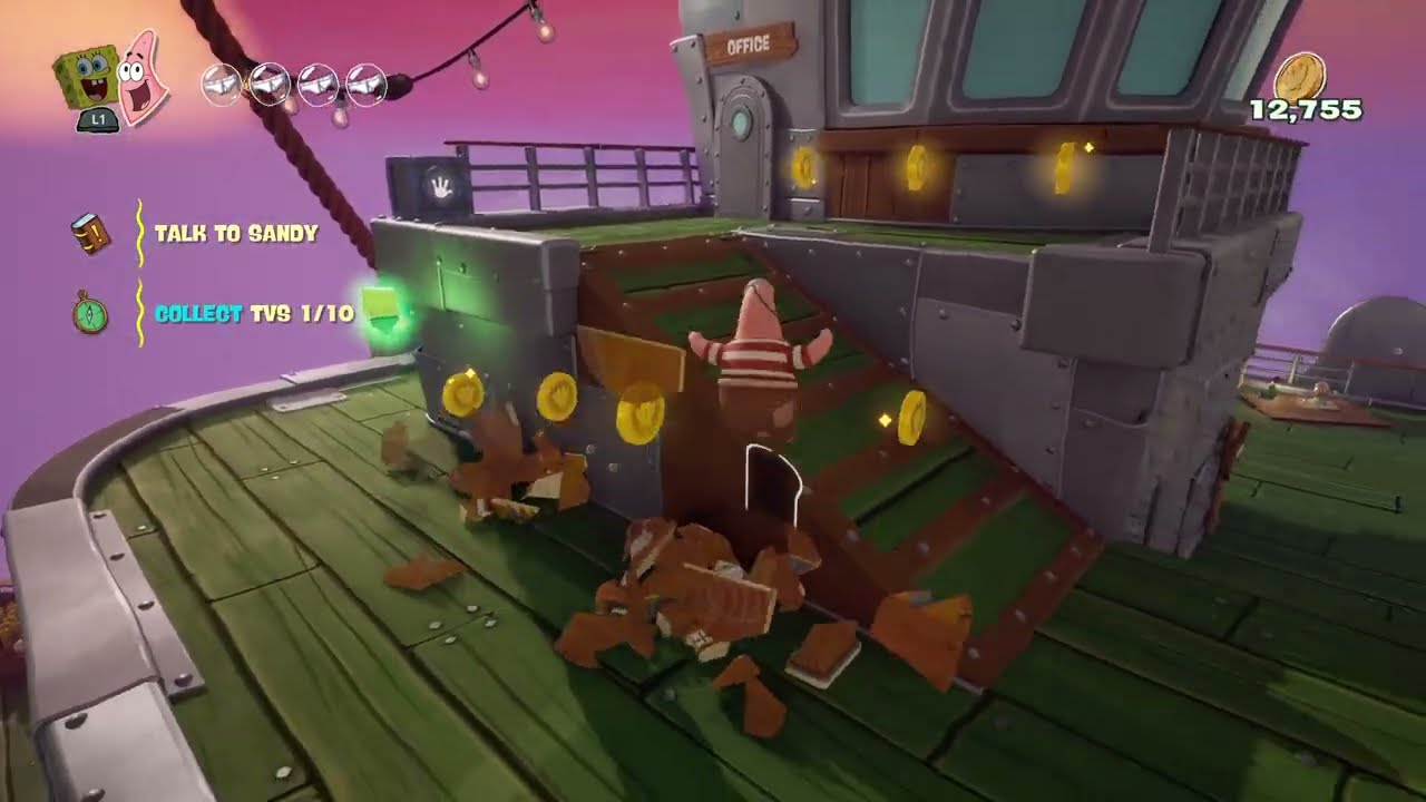 Прохождение игры SpongeBob: Titans of the Tide, часть 10: Поиск модуля связи.