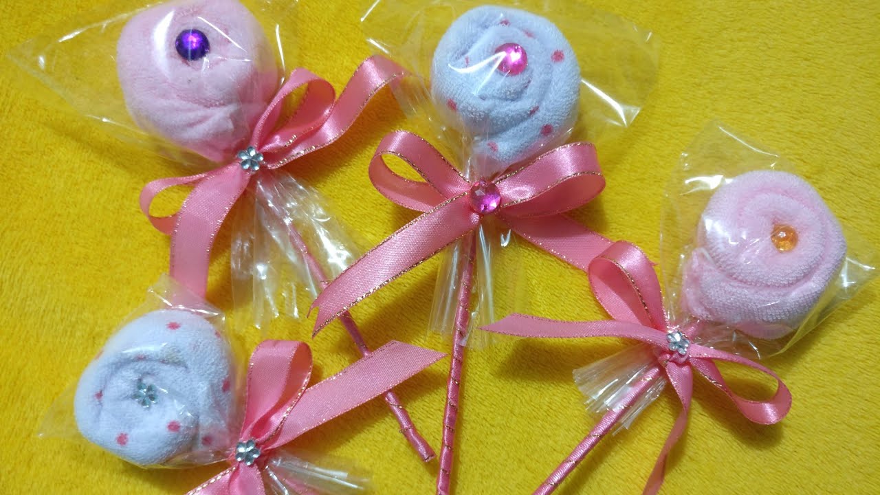 DIY (#6) How to make Washcloth Lollipops