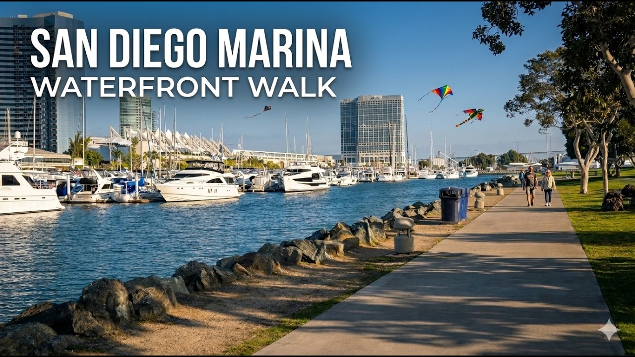 Relaxing Winter Walk at Embarcadero Marina Park 🌊 San Diego Marina & Harbor